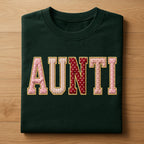 Aunti Valentine Shirt | Cute Patch Letter Family Love Tee, Aunt Love Family Hearts Aunti Valentines Day Sweatshirt, Gift Aunti Hoodie