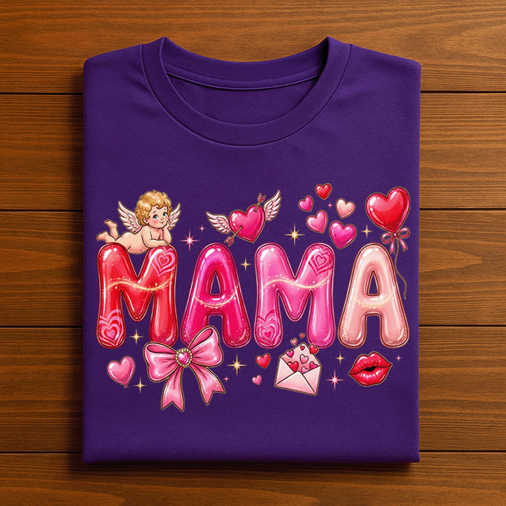 Mama Valentine Shirt with Cupid | Cute Heart Mom Tee, Gift Mama Valentines Day Sweatshirt, Valentine Mama Hoodie, Gifts Mothers Day