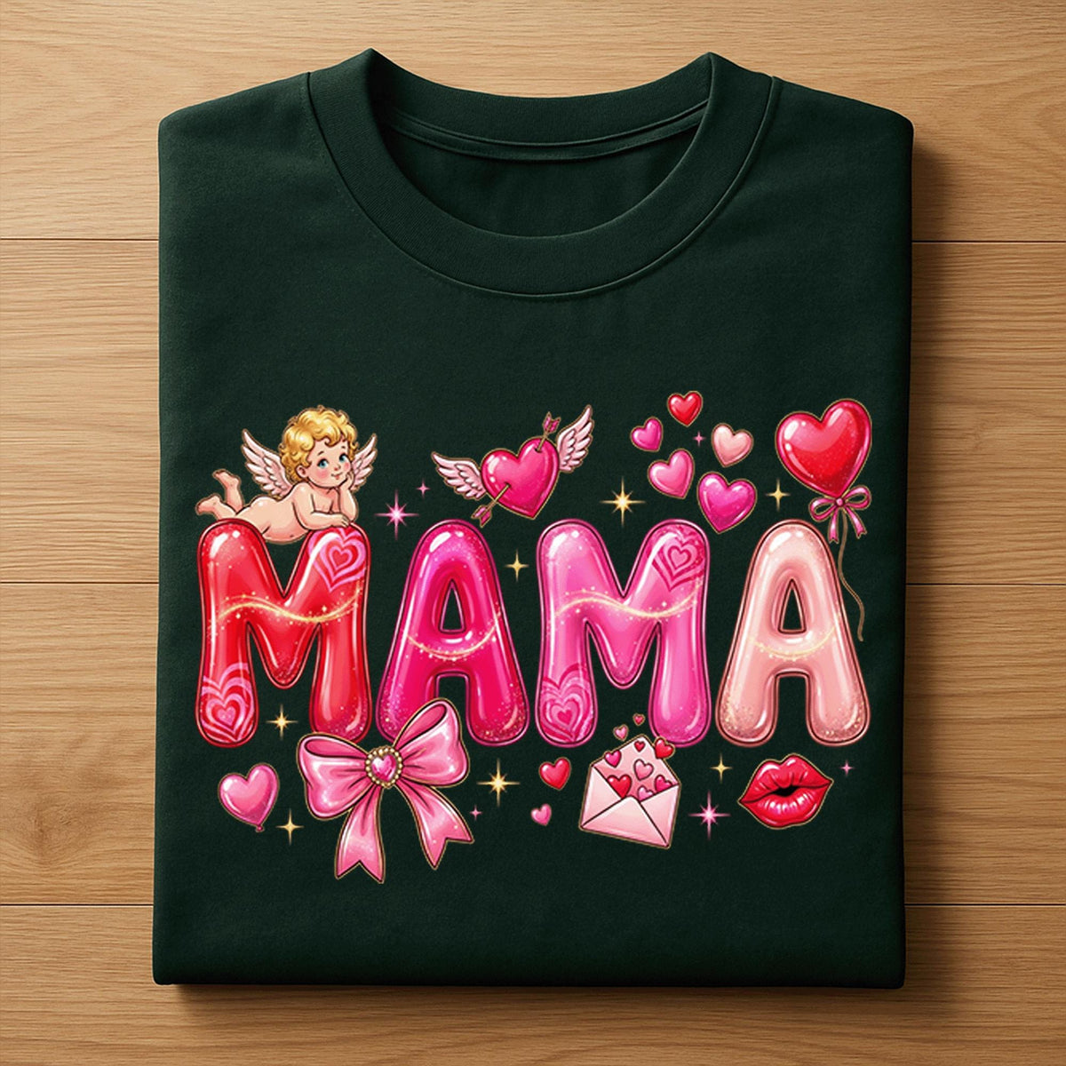 Mama Valentine Shirt with Cupid | Cute Heart Mom Tee, Gift Mama Valentines Day Sweatshirt, Valentine Mama Hoodie, Gifts Mothers Day