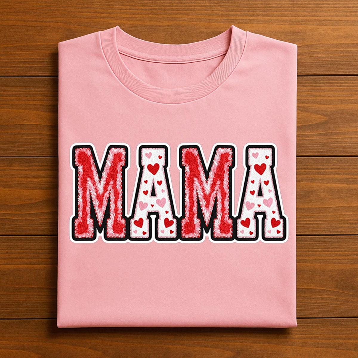 Mama Valentine Shirt | Fuzzy Heart Letter Mom Tee, Gift Mama Valentines Day Sweatshirt, Valentine Mama Hoodie, Gifts Mothers Day