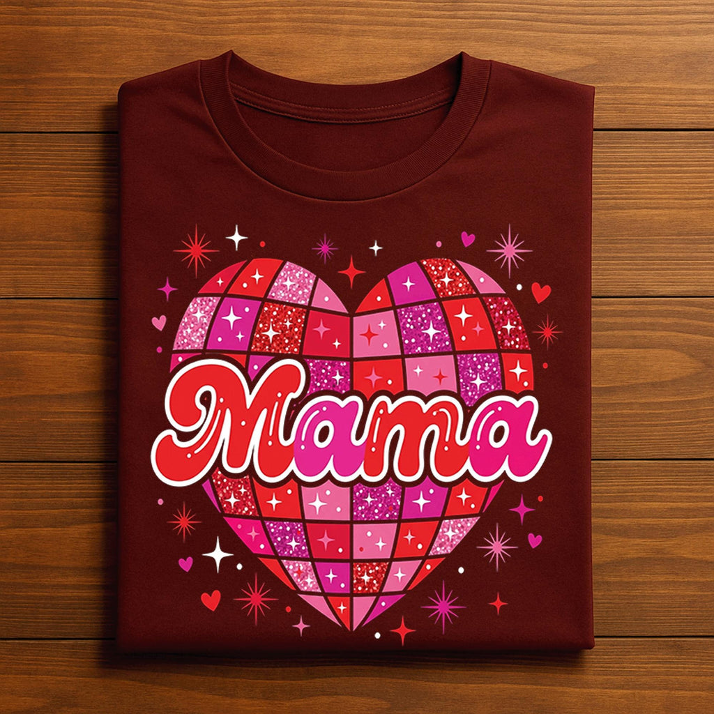 Mama Disco Heart Shirt – Retro Valentine Mama Tee, Gift Mama Valentines Day Sweatshirt