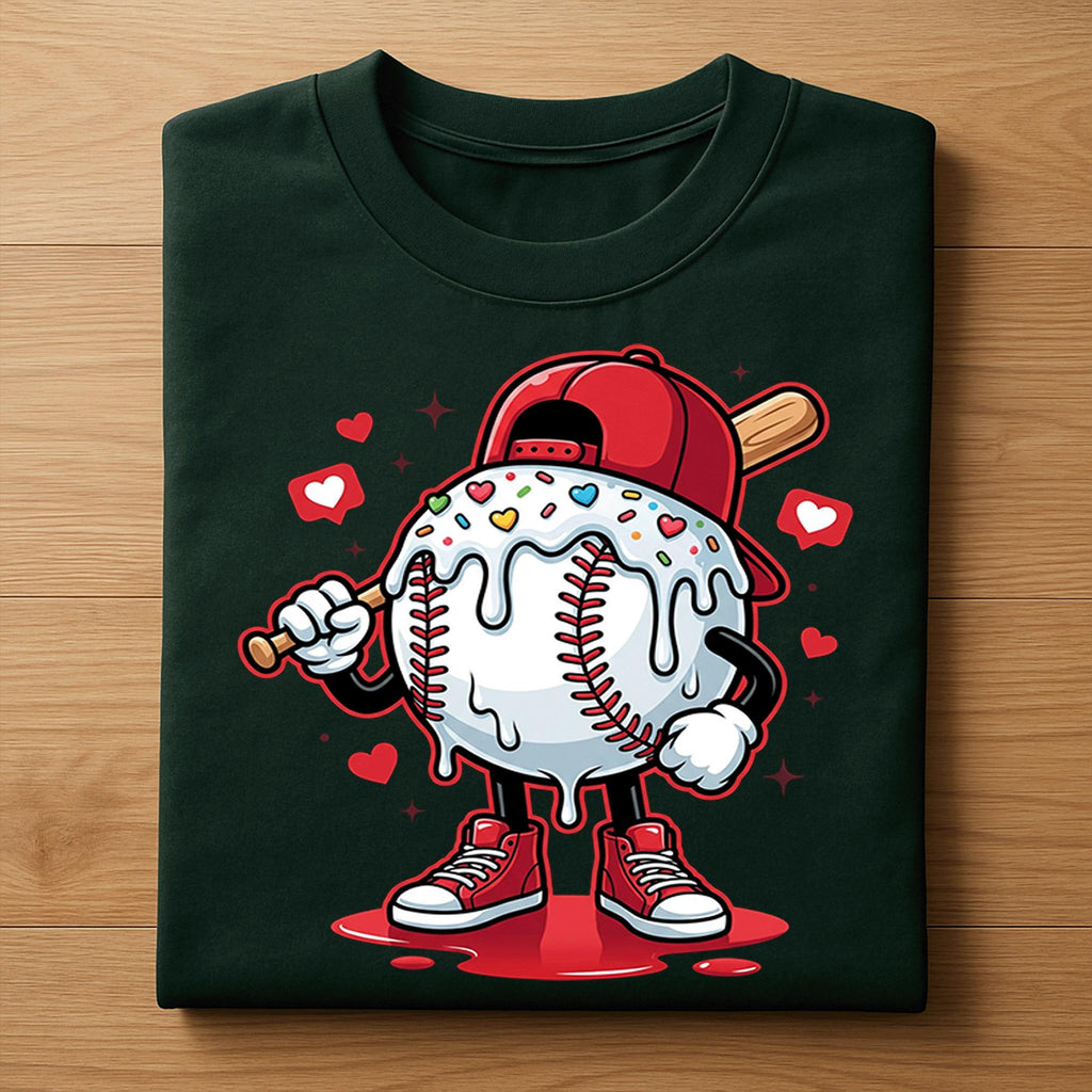 Dripping Baseball Drip Valentine Shirt Youth Boy Men | Kids Baseball Valentine Tee, Baseball Valentines Day Sweatshirt, Valentine Baseball