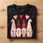 Hearts Gnome Love Valentine Shirt For Women | Cute Valentine Gnome Tee, Gift Gnomes Valentine's Day Sweatshirt, Valentine Gnome Hoodie