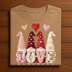 Hearts Gnome Love Valentine Shirt For Women | Cute Valentine Gnome Tee, Gift Gnomes Valentine's Day Sweatshirt, Valentine Gnome Hoodie