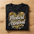 Gift Medical Assistant Shirt Leopard Heart | Trendy Healthcare Worker Tee Hoodie, Valentine Medical Assistant sweatshirt