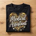 Gift Medical Assistant Shirt Leopard Heart | Trendy Healthcare Worker Tee Hoodie, Valentine Medical Assistant sweatshirt