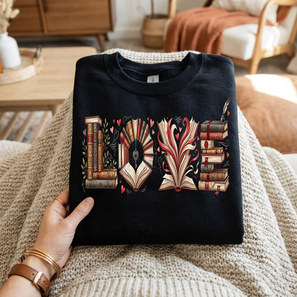 LOVE Book Shirt, Reading Valentine Tee