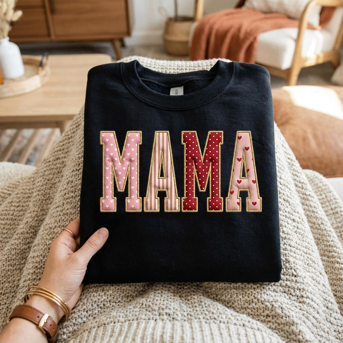 Mama Valentine Shirt For Mom | Glitter Heart Letter Mama Tee, Gift Mama Valentines Day Sweatshirt, Valentine Mama Hoodie, Gifts Mothers Day