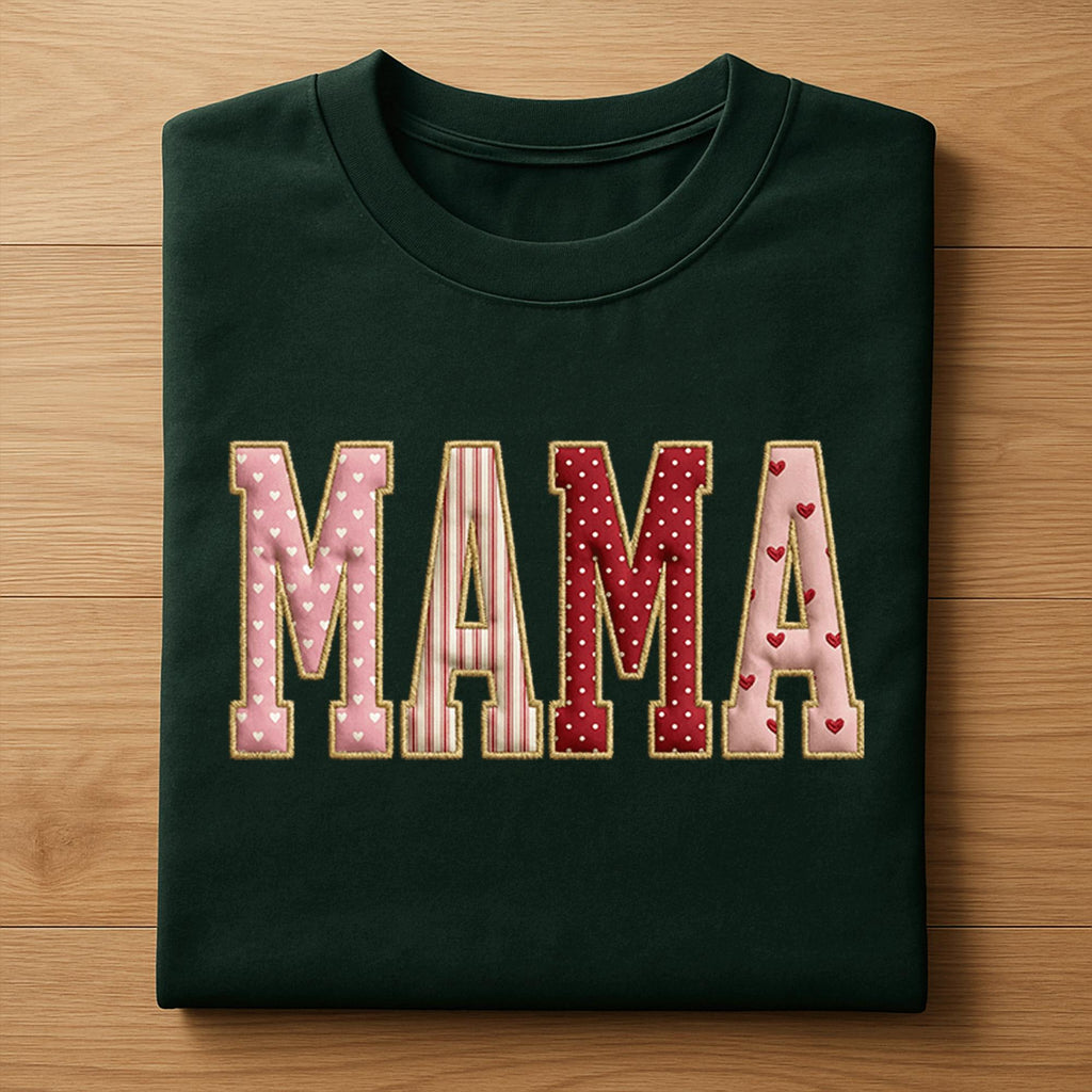 Mama Valentine Shirt For Mom | Glitter Heart Letter Mama Tee, Gift Mama Valentines Day Sweatshirt, Valentine Mama Hoodie, Gifts Mothers Day