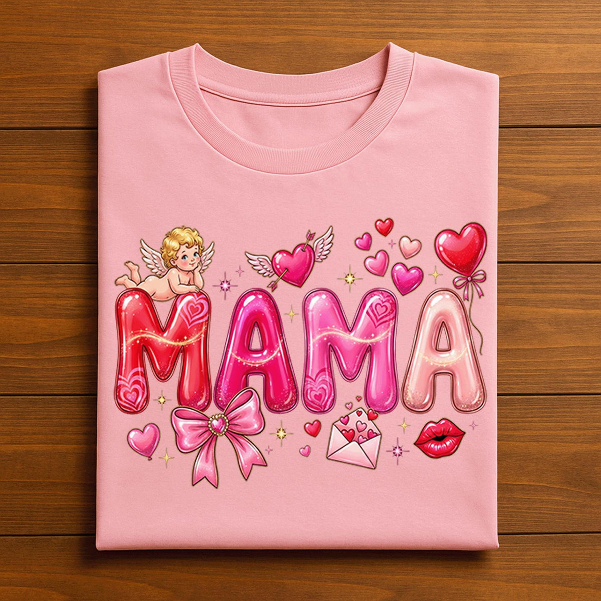 Mama Valentine Shirt with Cupid | Cute Heart Mom Tee, Gift Mama Valentines Day Sweatshirt, Valentine Mama Hoodie, Gifts Mothers Day