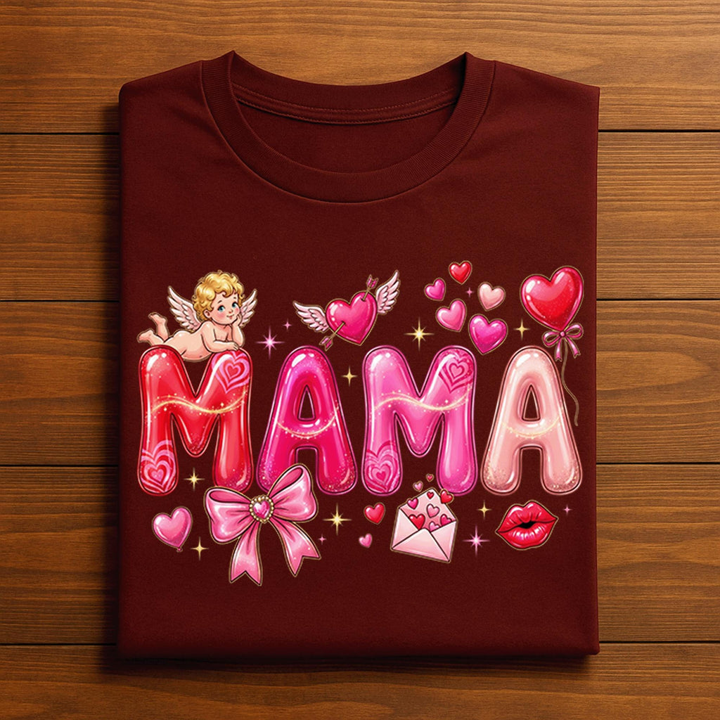 Mama Valentine Shirt with Cupid | Cute Heart Mom Tee, Gift Mama Valentines Day Sweatshirt, Valentine Mama Hoodie, Gifts Mothers Day