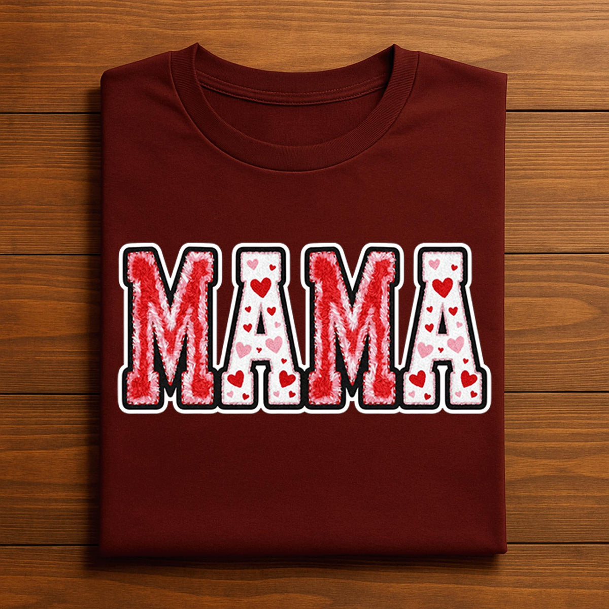 Mama Valentine Shirt | Fuzzy Heart Letter Mom Tee, Gift Mama Valentines Day Sweatshirt, Valentine Mama Hoodie, Gifts Mothers Day