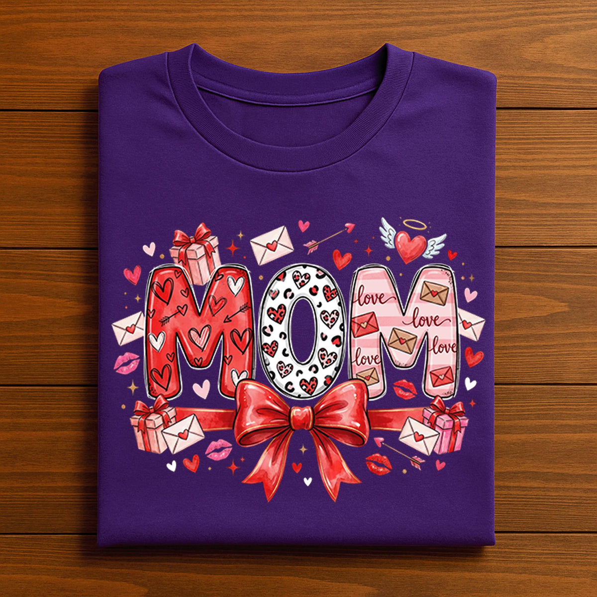 Coquette Bow MOM Valentine Shirt – Cute Love Mom Tee, Gift Mama Valentines Day Sweatshirt, Valentine Mama Hoodie, Gifts Mothers Day
