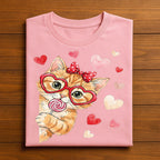 Valentine Kitten Shirt Women – Cute Cat Lollipop Heart Tee, Gift Cat Valentines Day Sweatshirt, Valentine Cat Hoodie, Heart Kitty Lover Tee
