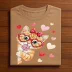 Valentine Kitten Shirt Women – Cute Cat Lollipop Heart Tee, Gift Cat Valentines Day Sweatshirt, Valentine Cat Hoodie, Heart Kitty Lover Tee
