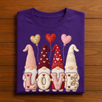 Hearts Gnome Love Valentine Shirt For Women | Cute Valentine Gnome Tee, Gift Gnomes Valentine's Day Sweatshirt, Valentine Gnome Hoodie
