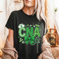 CNA Nurse St Patricks Day Shirt Green Shamrock Medical Bow Tee Gift for Certified Nursing Assistant Irish, Nurse Sain...