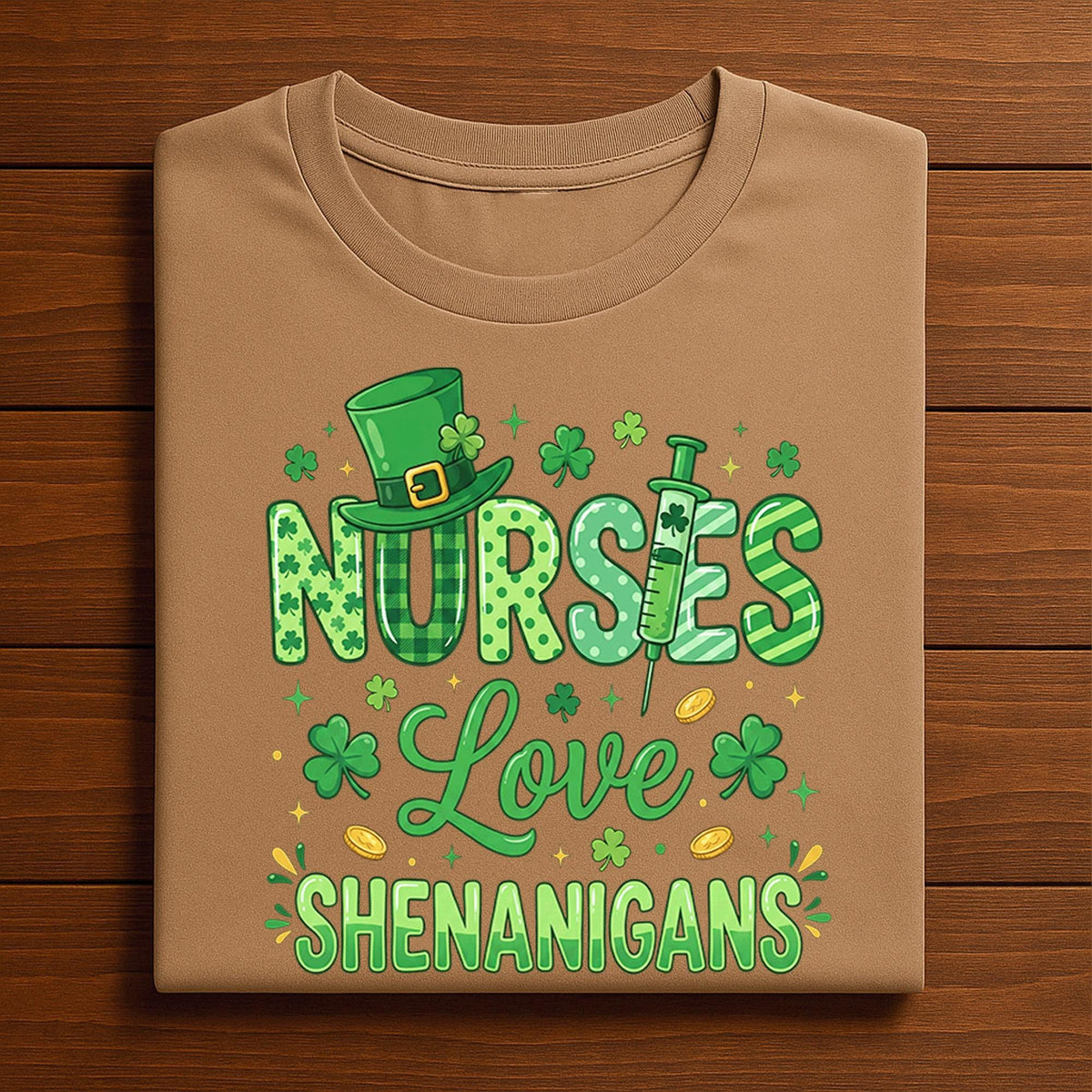 Nurses Love Shenanigans Shirt Funny Irish Nurse St Patricks Day Tee Clover Syringe Gift RN ER Medical Staff, Nurse Saint Patty's Sweatshirt