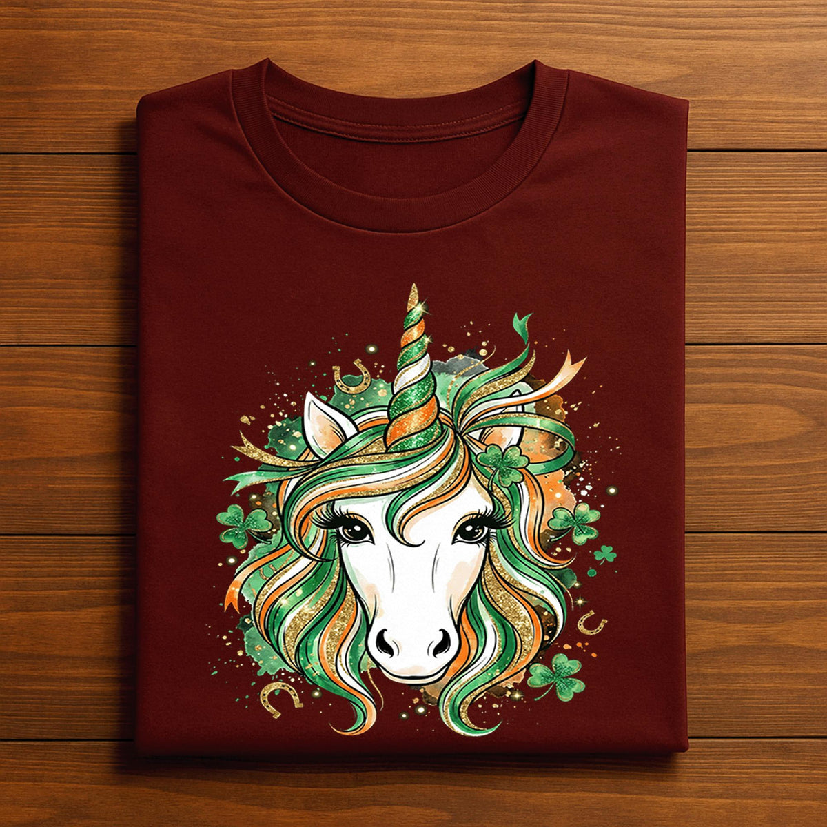Irish Unicorn Shirt St Patricks Day Glitter Clover Horse Tee Green Lucky Girl Gift for Kids Teens and Women, Nurse Saint Patty's Sweatshirt