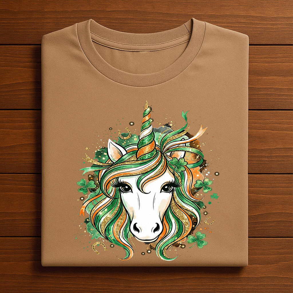 Irish Unicorn Shirt St Patricks Day Glitter Clover Horse Tee Green Lucky Girl Gift for Kids Teens and Women, Nurse Saint Patty's Sweatshirt