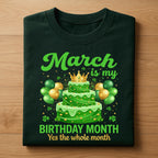 March Is My Birthday Month Shirt – Birthday St Patrick Style Cake Party Tee, Hoodie