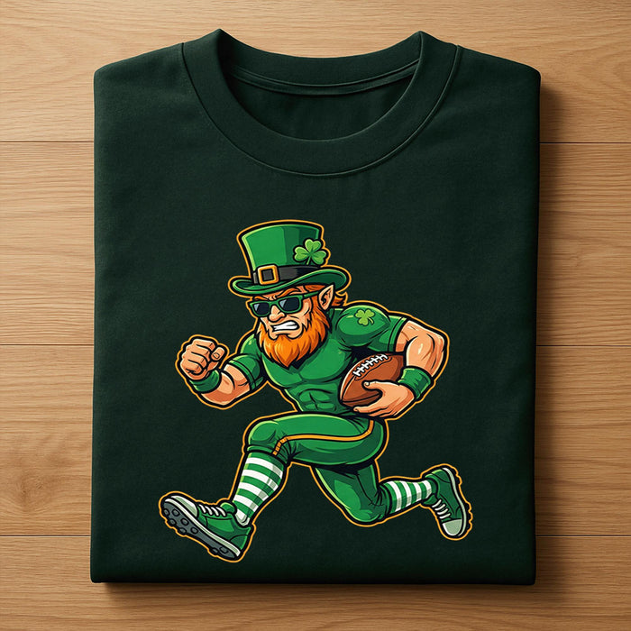 Running Leprechaun Football St Patricks Shirt Youth Boys– Funny St Patrick’s Day Sports Tee, Hoodie
