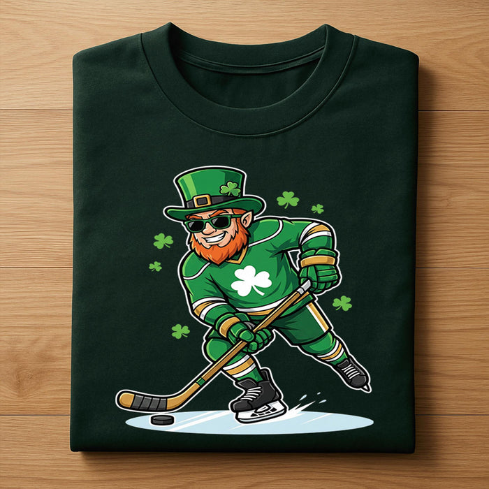 Funny Leprechaun Hockey Shirt – St Patrick’s Day Lucky Sports Tee, Hoodie