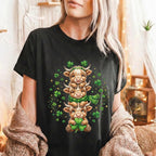 Cute Highland Cow Family Shirt – St Patrick’s Day Lucky Cow Tee, Hoodie