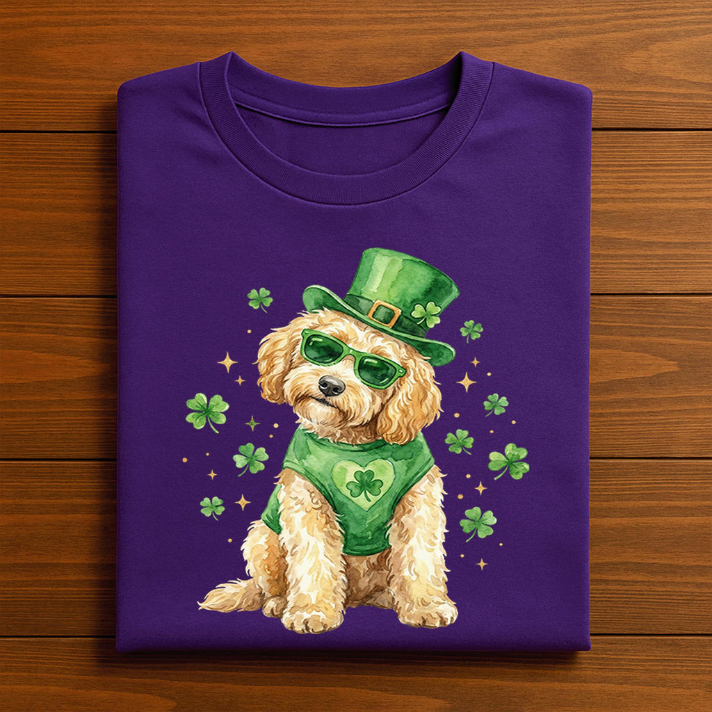 Lucky Dog St Patrick’s Day Golden Doodle Shirt – Cute Shamrock Puppy Tee, Hoodie, Sweatshirt Gift for Dog Lovers Irish Holiday Outfit