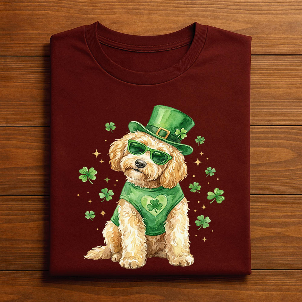 Lucky Dog St Patrick’s Day Golden Doodle Shirt – Cute Shamrock Puppy Tee, Hoodie, Sweatshirt Gift for Dog Lovers Irish Holiday Outfit
