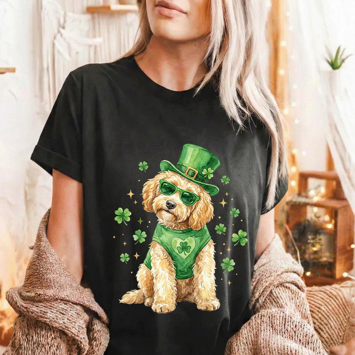 Lucky Dog St Patrick’s Day Golden Doodle Shirt – Cute Shamrock Puppy Tee, Hoodie