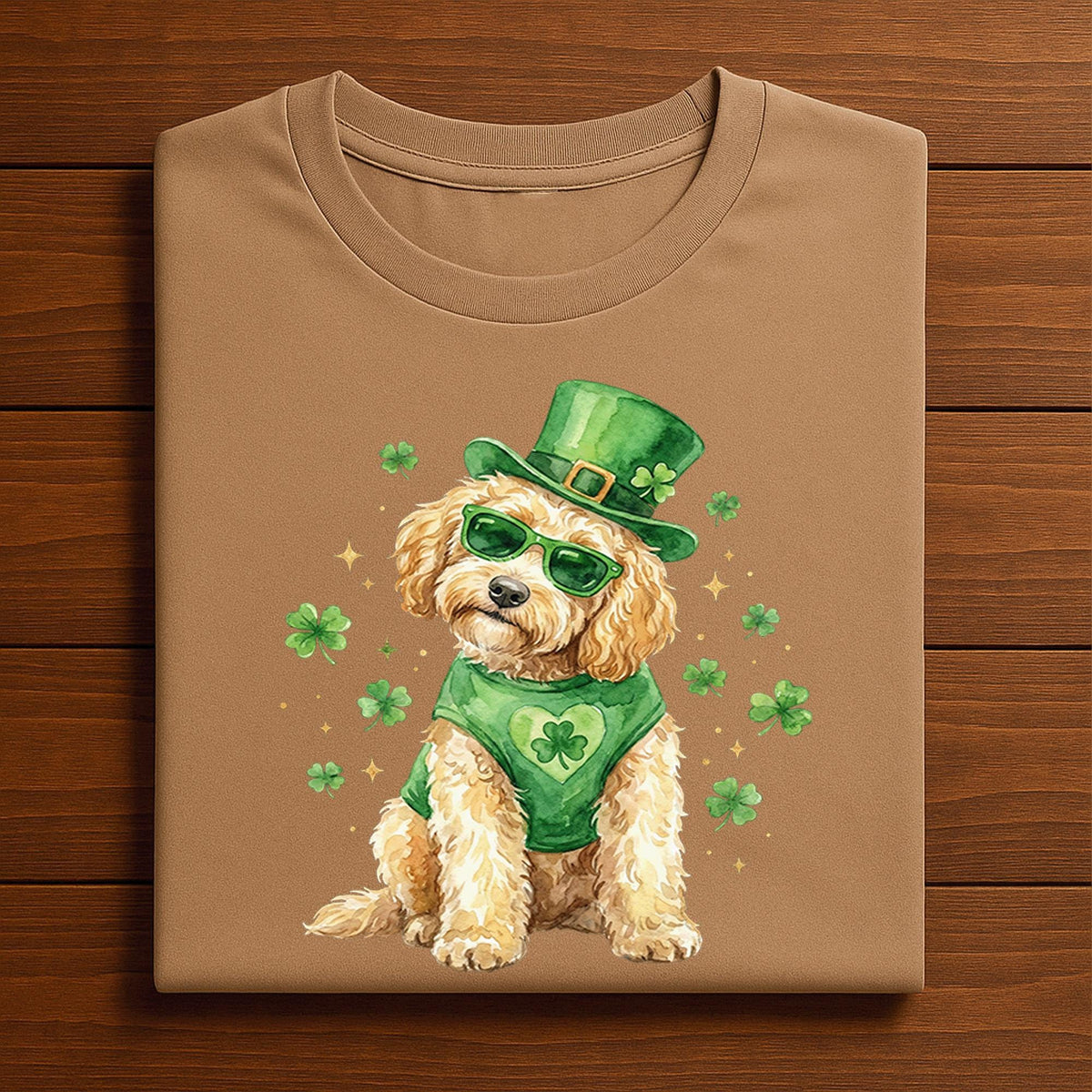 Lucky Dog St Patrick’s Day Golden Doodle Shirt – Cute Shamrock Puppy Tee, Hoodie, Sweatshirt Gift for Dog Lovers Irish Holiday Outfit