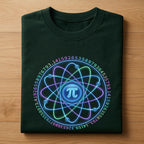 Pi Atom Shirt – Neon Science Math Symbol Tee with Digits Orbit, Hoodie, Sweatshirt Gift for Nerds, Teachers, STEM Fans, Students