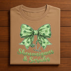 Shenanigans And Scrubs Shirt Nurse St Patricks Day Tee Green Shamrock Bow Medical Gift for Women Healthcare, Nurse Saint Patty's Sweatshirt