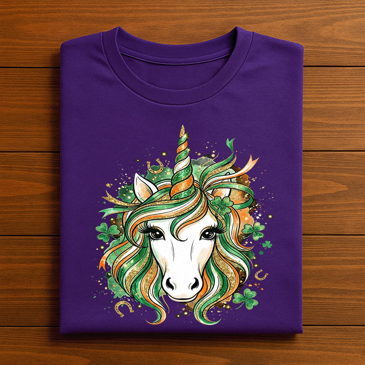 Irish Unicorn Shirt St Patricks Day Glitter Clover Horse Tee Green Lucky Girl Gift for Kids Teens and Women, Nurse Saint Patty's Sweatshirt