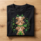 Cute Highland Cow Family Shirt – St Patrick’s Day Lucky Cow Tee, Hoodie, Sweatshirt Gift for Farm Animal Lovers