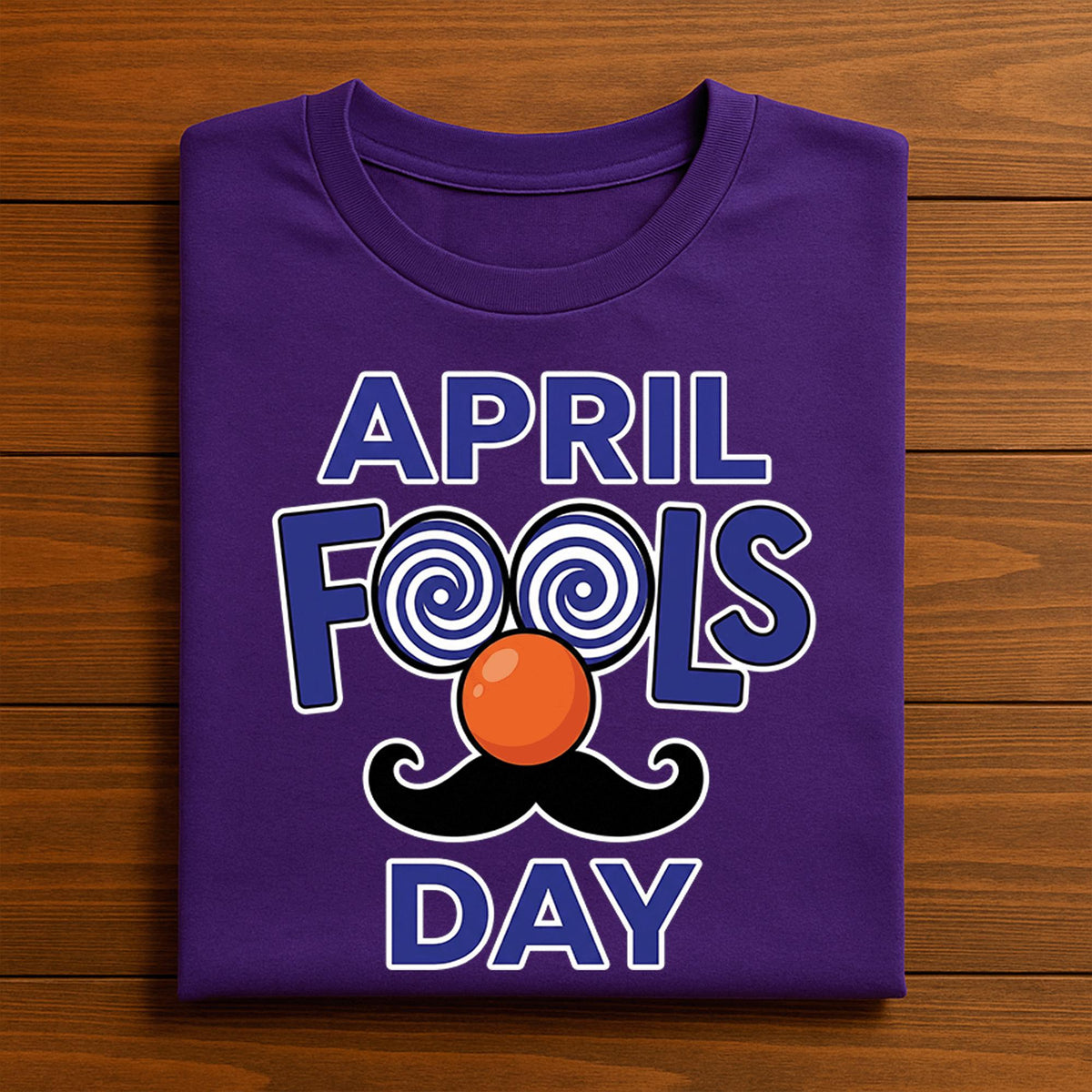 Funny April Fools Day Shirt with Mustache and Clown Nose – Prank Day Tee, Fools Day Hoodie, Sweatshirt Gift for Trickster Men Women Kids