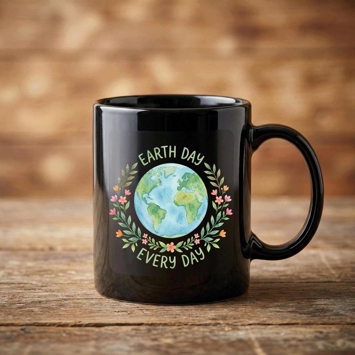 Earth Day Every Day Mug Floral Globe Environmental Awareness Coffee Cup Gift Earth Cup Gift