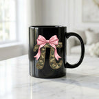 Camo Pi Symbol Mug with Pink Bow Cute Math Gift for Girls STEM Coffee Cup Teacher Cup Pi Day Coffee Mug