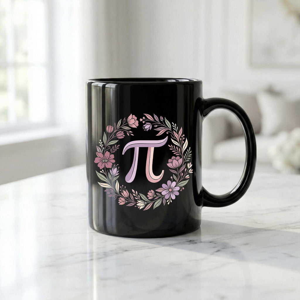 Floral Pi Mug Math Symbol with Flower Wreath Cute STEM Gift Coffee Cup Teacher Cup Pi Day Coffee Mug