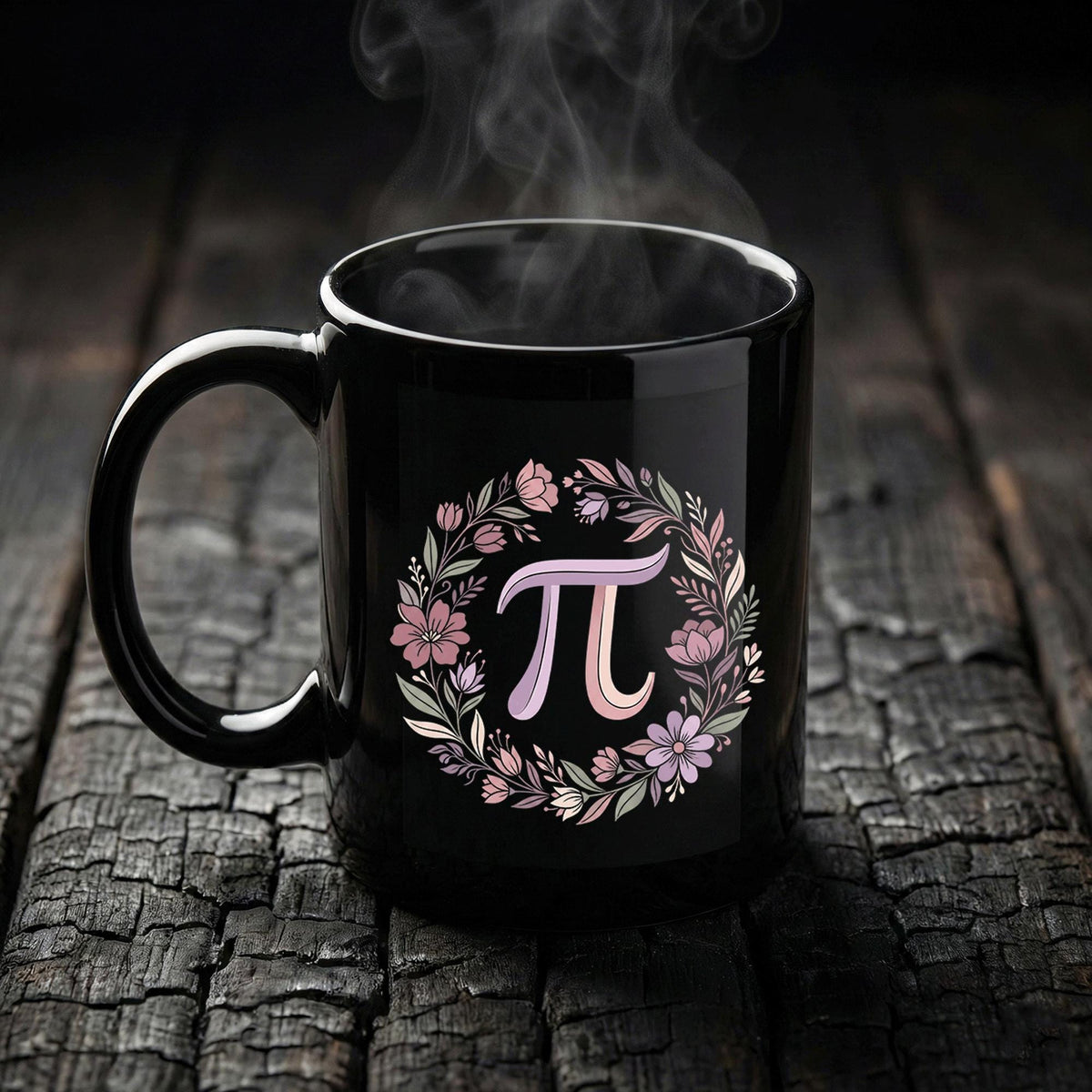 Floral Pi Mug Math Symbol with Flower Wreath Cute STEM Gift Coffee Cup Teacher Cup Pi Day Coffee Mug