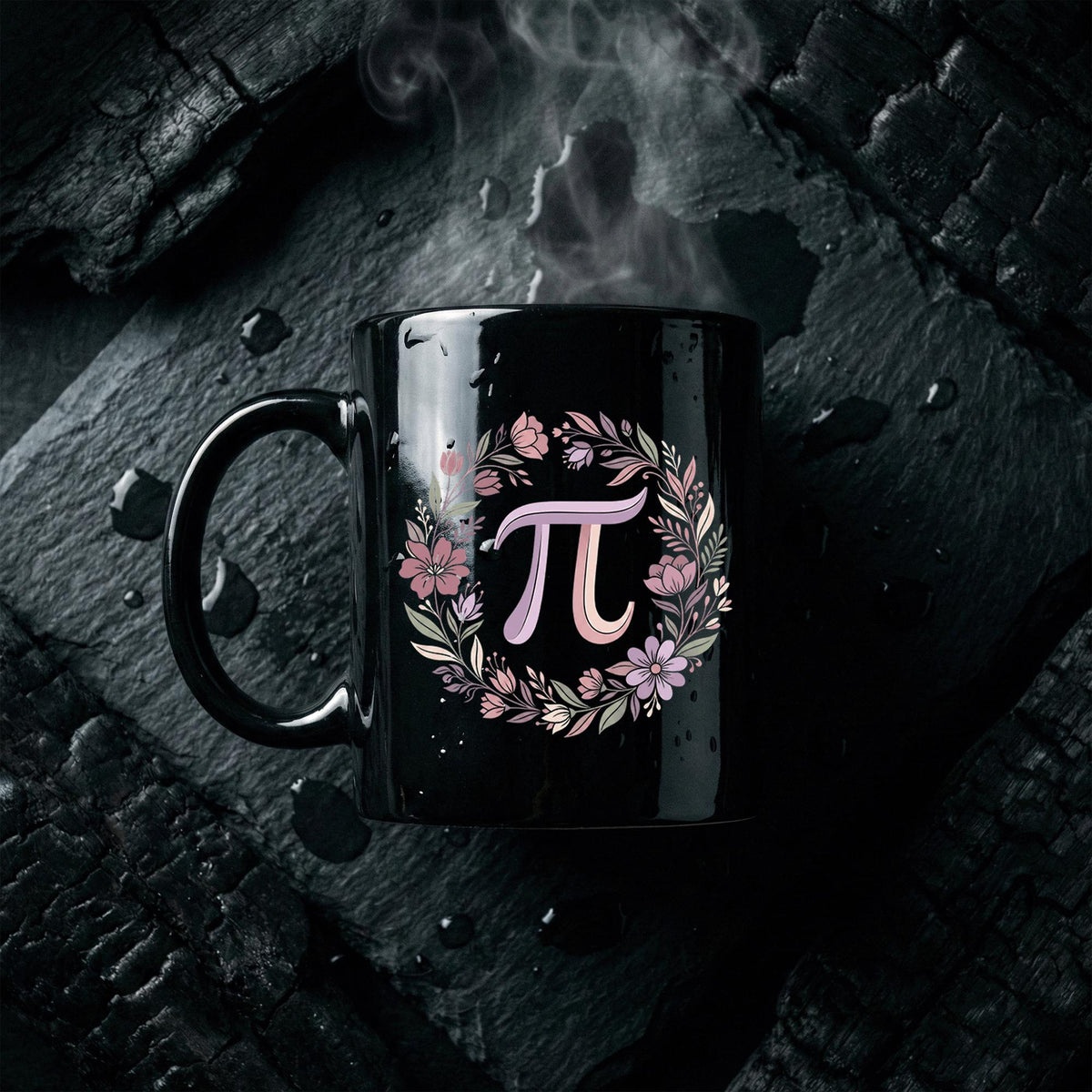 Floral Pi Mug Math Symbol with Flower Wreath Cute STEM Gift Coffee Cup Teacher Cup Pi Day Coffee Mug