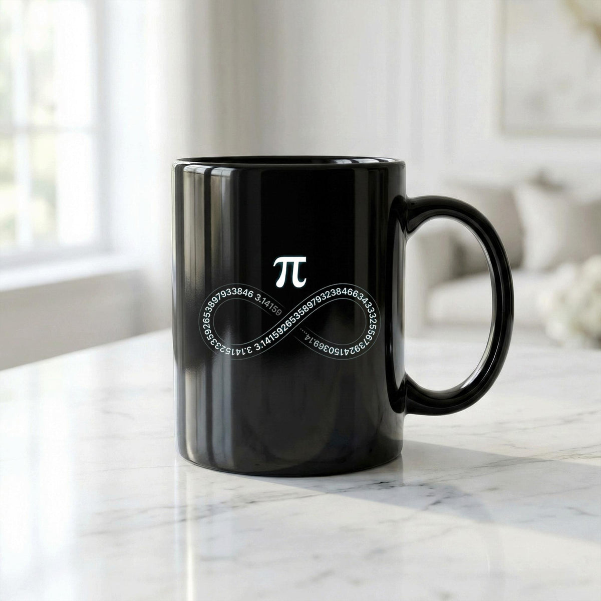 Infinite Pi Symbol Mug with Number Sequence Loop Math Lover Coffee Cup Teacher Cup Pi Day Coffee Mug