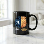 Left Brain Right Brain Pi Mug Funny Math and Pie Lover Coffee Cup Gift Teacher Cup Pi Day Coffee Mug