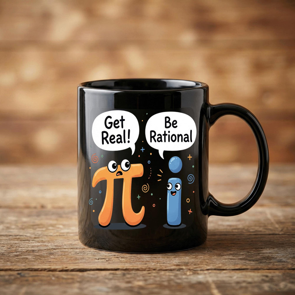 Get Real Be Rational Funny Math Mug Pi vs Imaginary Number Joke Coffee Cup Gift Teacher Cup Pi Day Coffee Mug