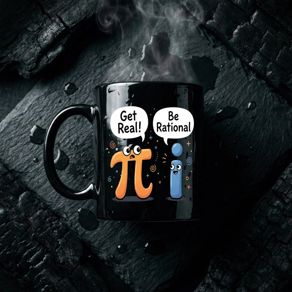 Get Real Be Rational Funny Math Mug Pi vs Imaginary Number Joke Coffee Cup Gift Teacher Cup Pi Day Coffee Mug