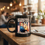 Rosie the Riveter International Women's Day Mug Strength in Unity USA Flag 8 March Cup Womens Day Coffee Mug