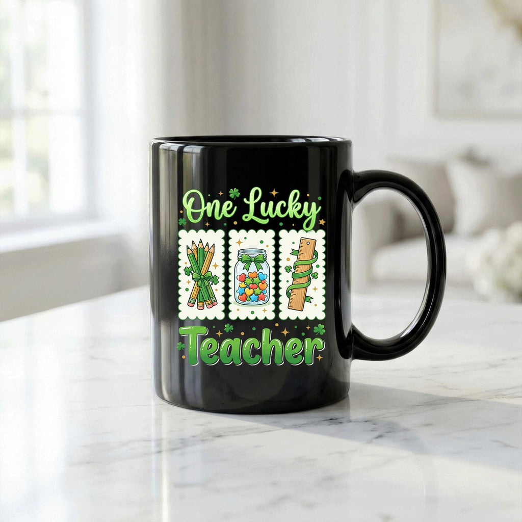 One Lucky Teacher Coffee Mug - St. Patrick’s Day Teacher Gift Mug Saint Paddy Cup Teacher