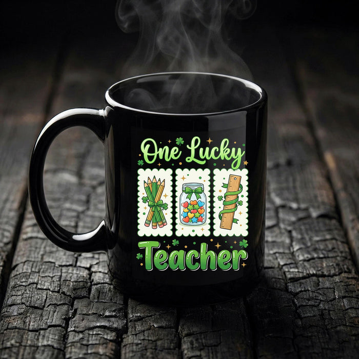 One Lucky Teacher Coffee Mug - St. Patrick’s Day Teacher Gift Mug Saint Paddy Cup Teacher