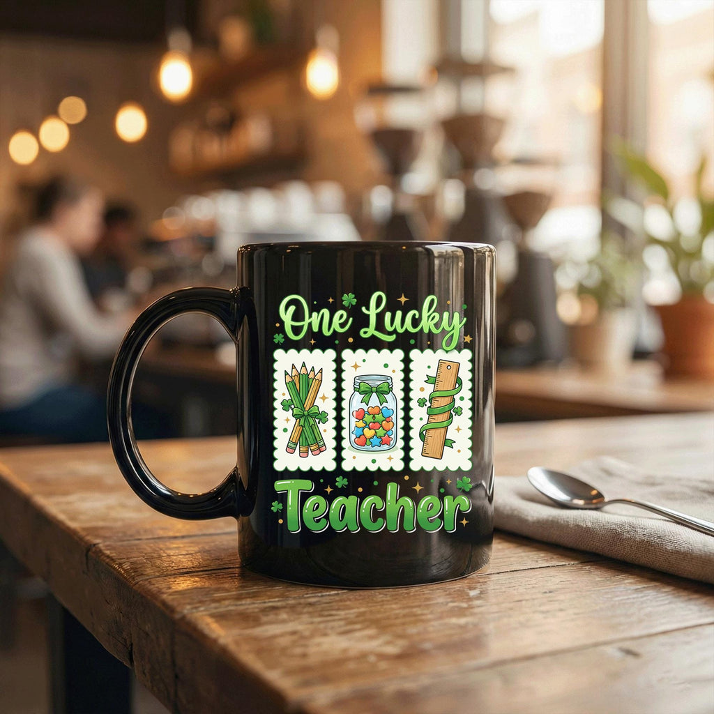 One Lucky Teacher Coffee Mug - St. Patrick’s Day Teacher Gift Mug Saint Paddy Cup Teacher